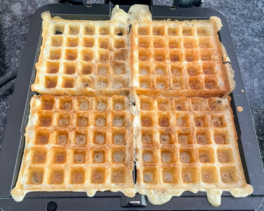 waffles on the iron